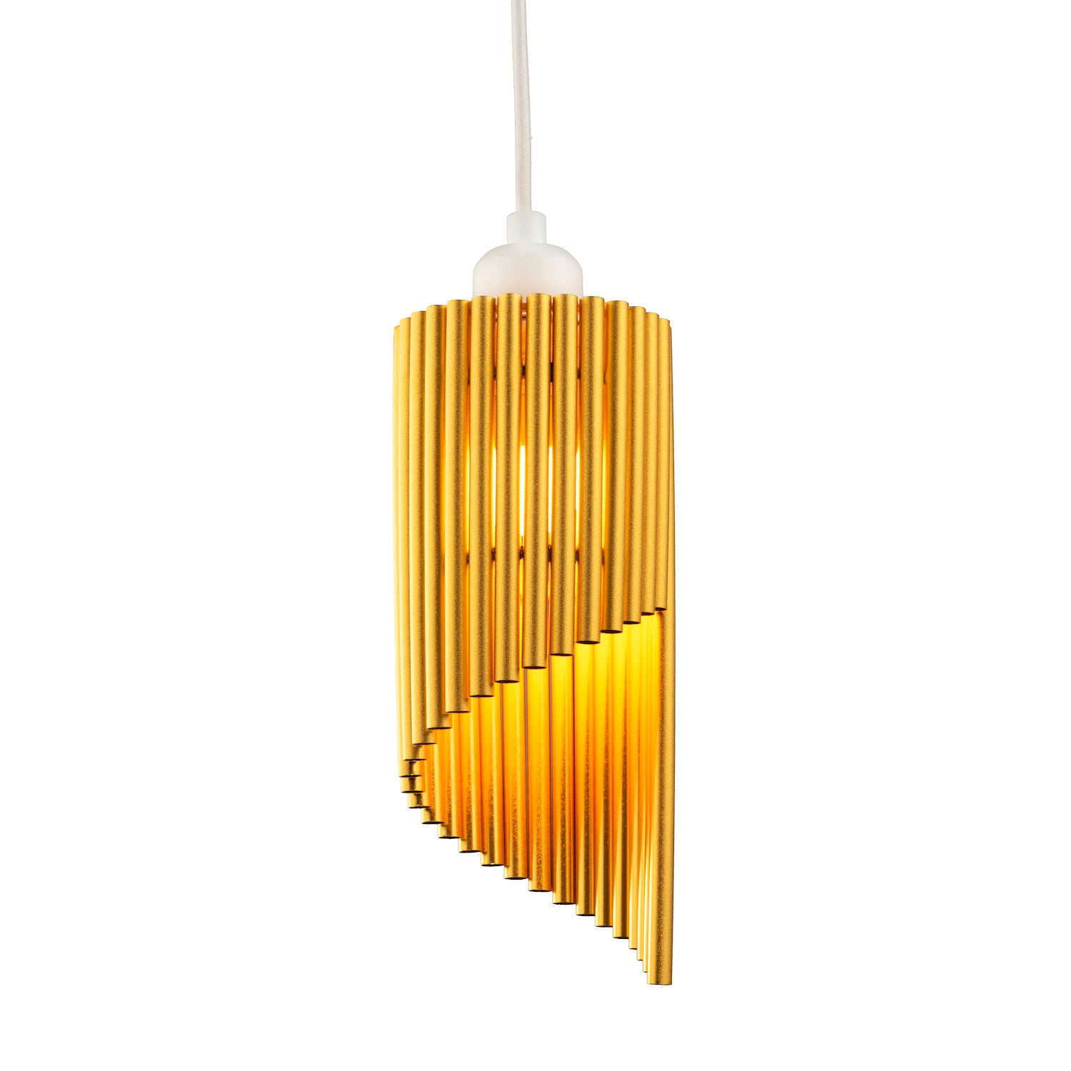 Modern Designer Satin Gold Tubular Bells Styled Ceiling Pendant Light Shade Image 2