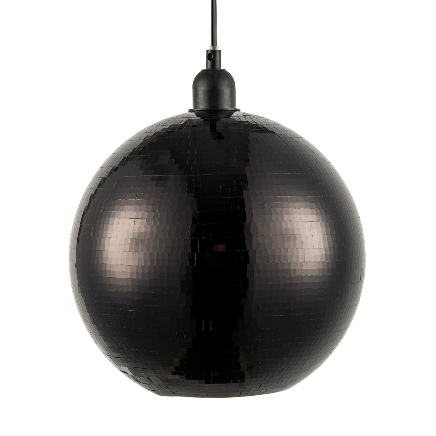 Modern Shiny Disco Mosaic Ball in Mirrored Black Tiles Retro Style Image 5
