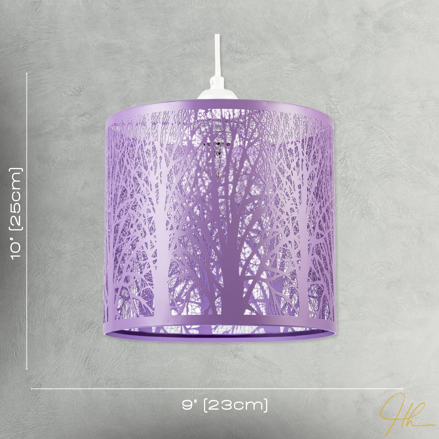 Unique and Beautiful Lavender Lilac Metal Forest Design Pendant Shade Image 7