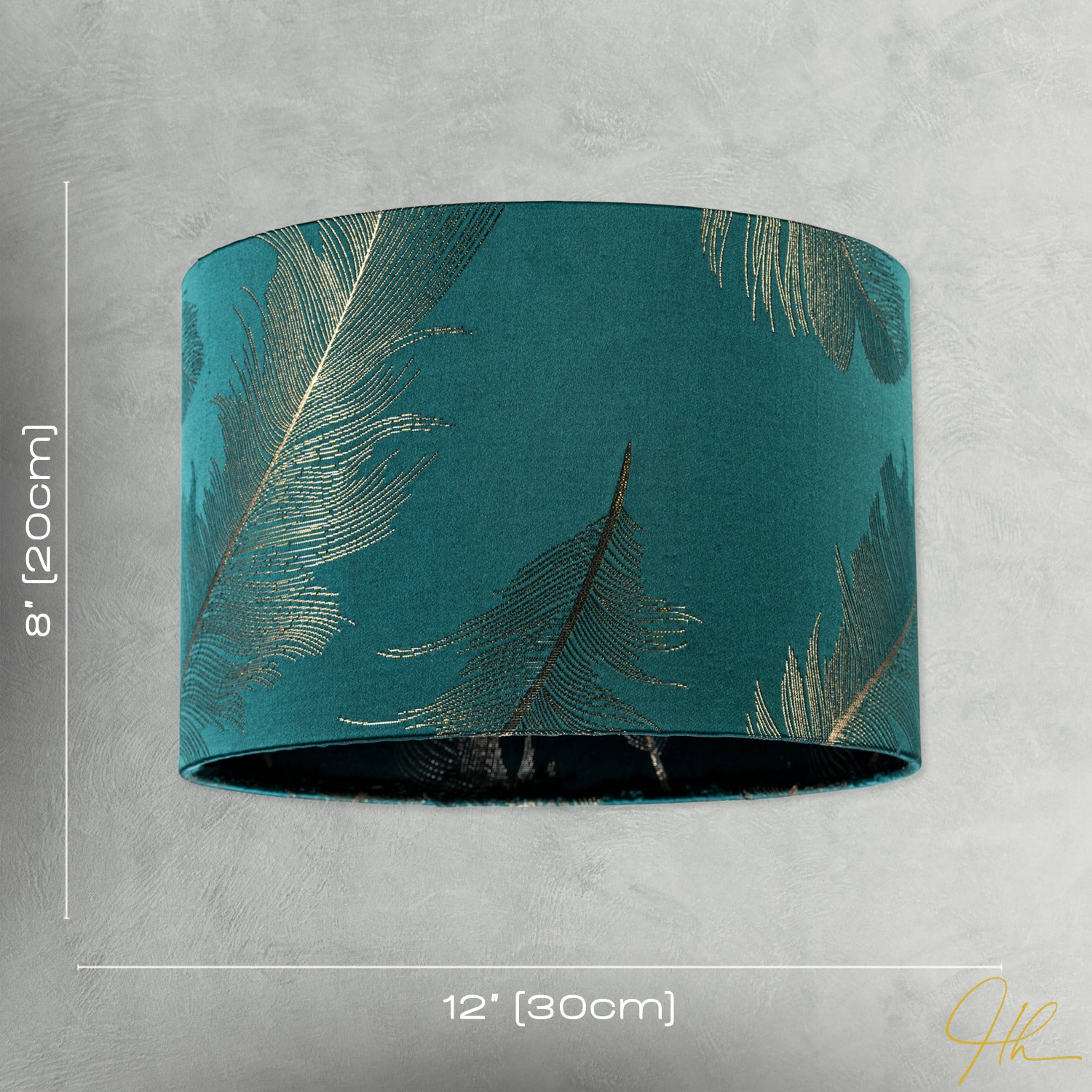 Dark Emerald Green Cotton Jacquard Shade with Gold Foil Fern Design Image 7