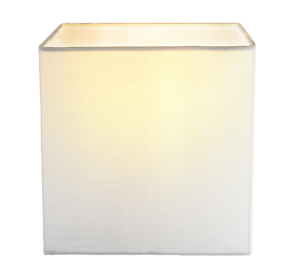 Contemporary and Stylish Ivory White Linen Fabric 16cm Square Lamp Shade Image 2