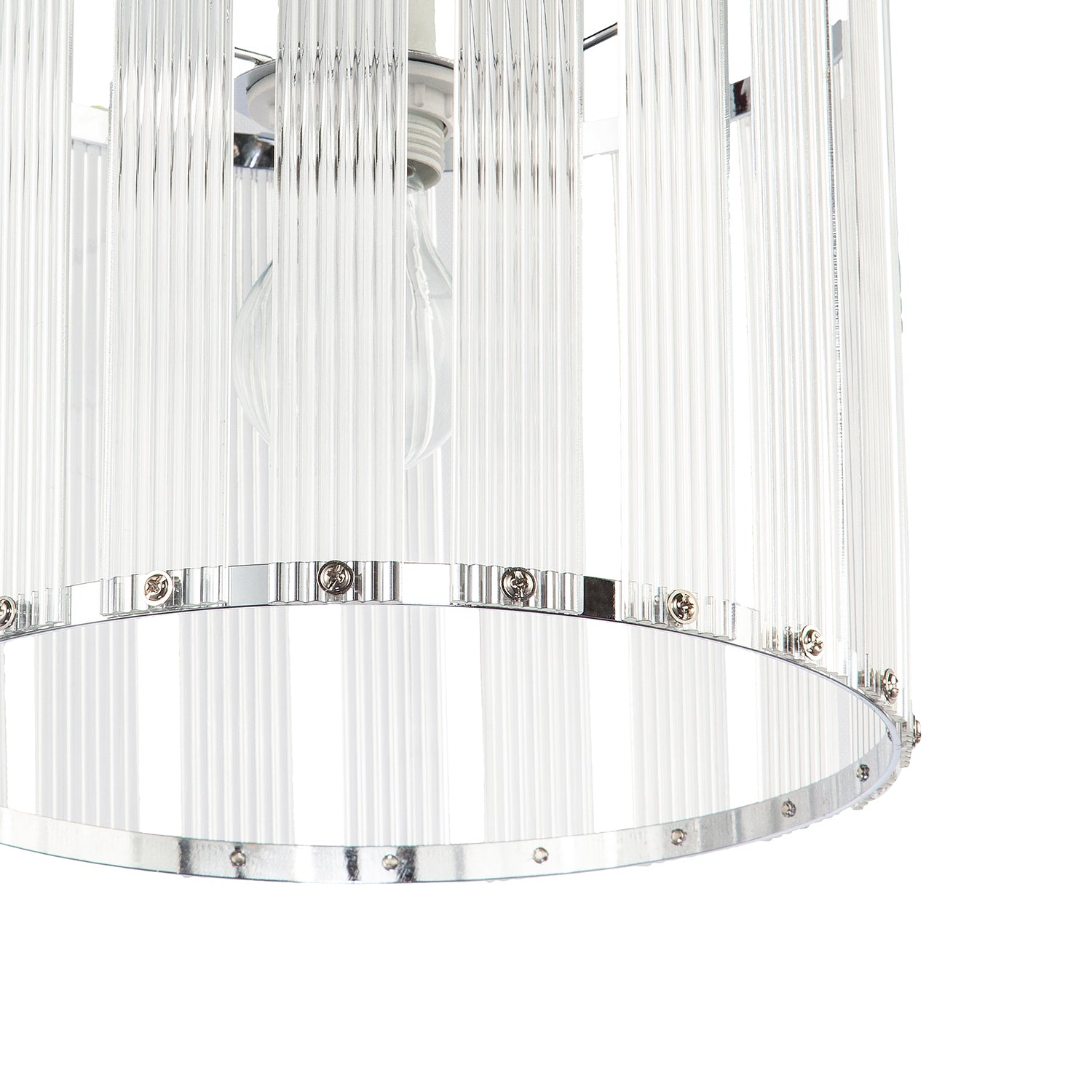 Designer Pendant Light Shade with Rippled Acrylic Transparent Columns Image 5