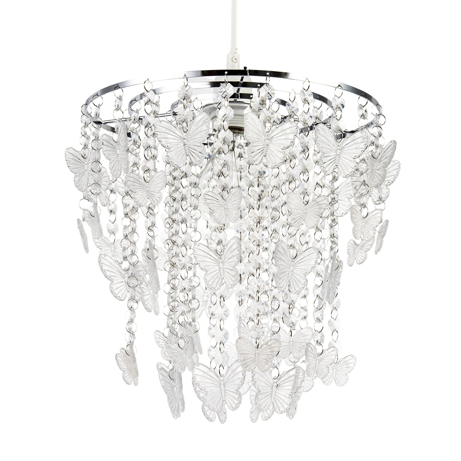 Modern Butterfly Inspired Pendant Shade with Cascading Acrylic Strands Image 1