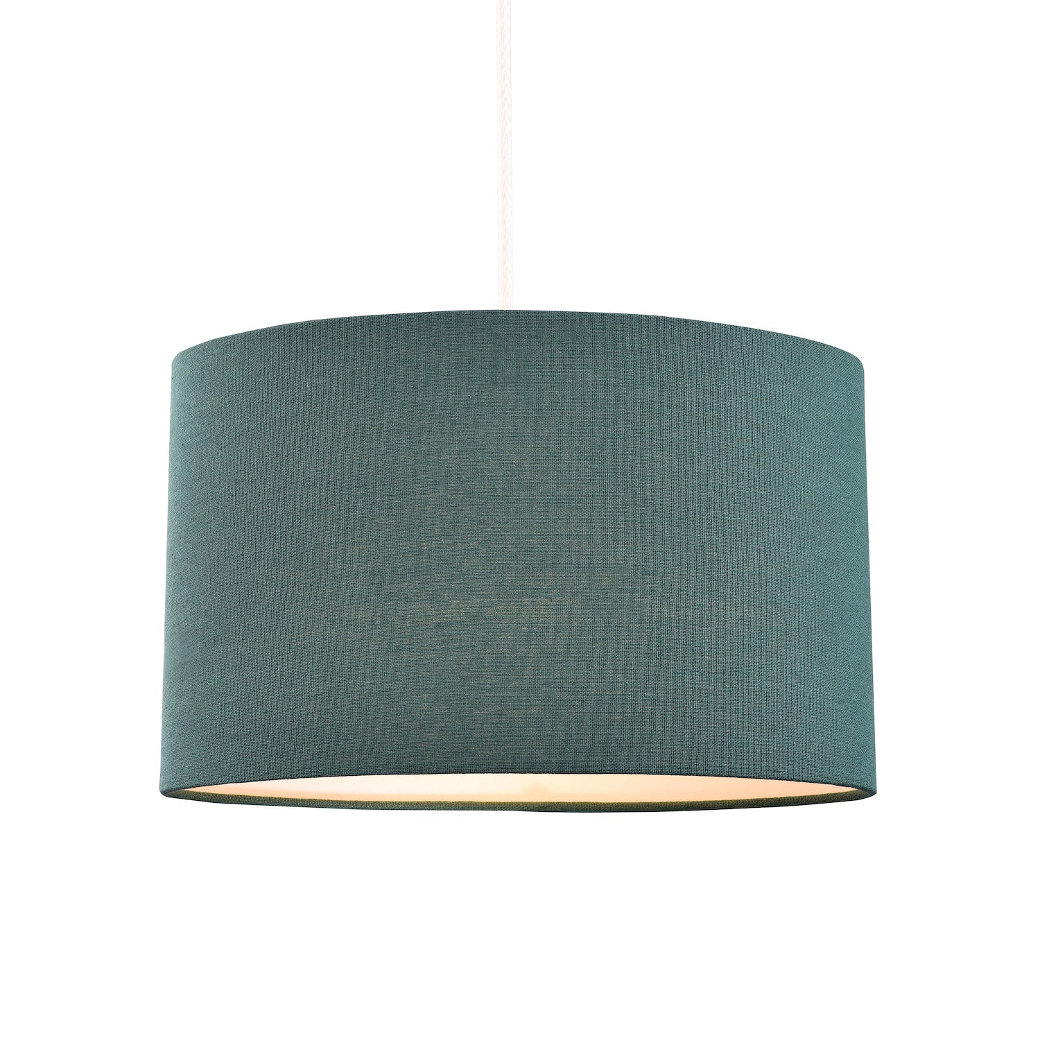 Contemporary and Stylish Forest Green Linen Fabric Oval Lamp Shade - 30cm Width Image 2