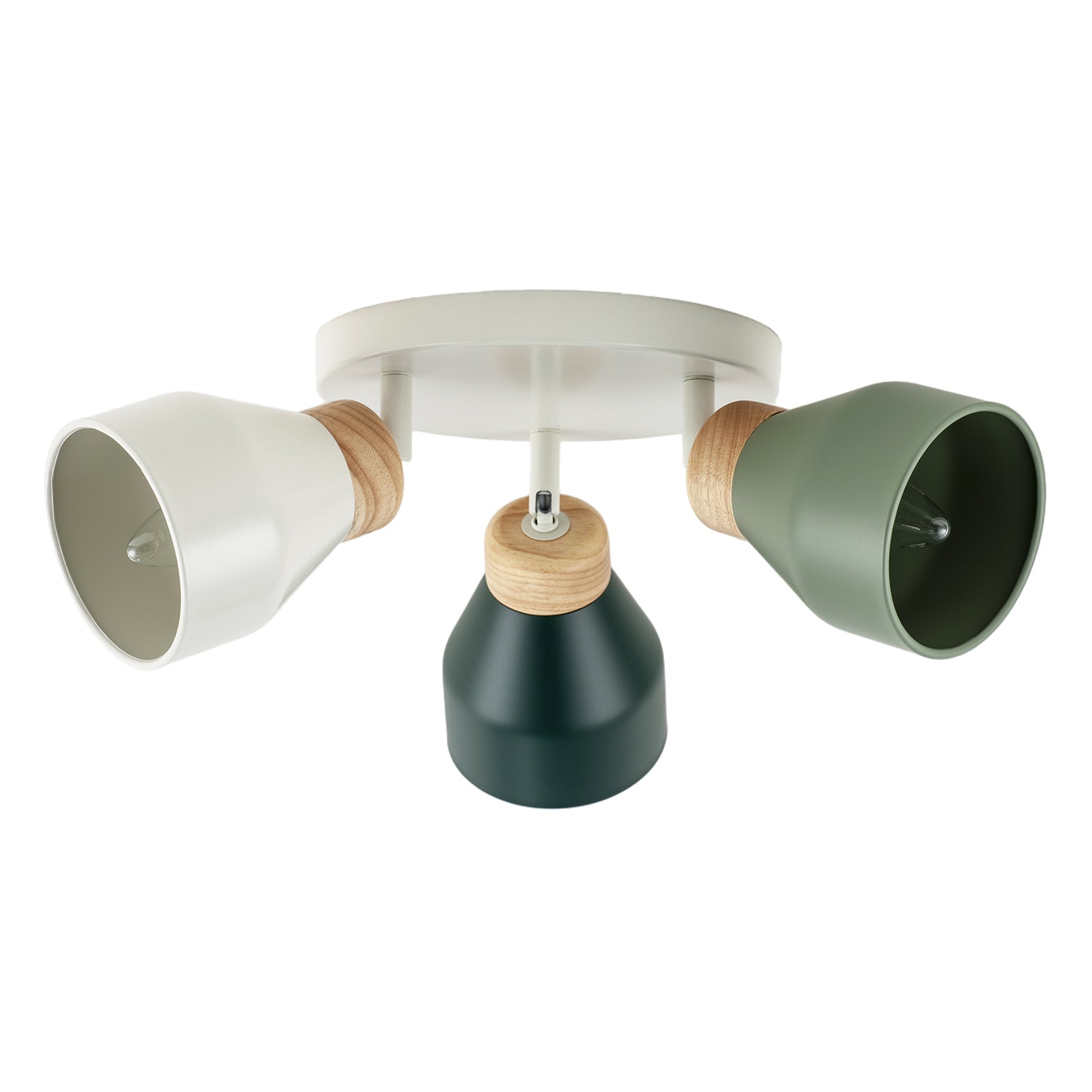 Modern Scandinavian Style Spot Ceiling Light in Olive and Forest Green Image 1