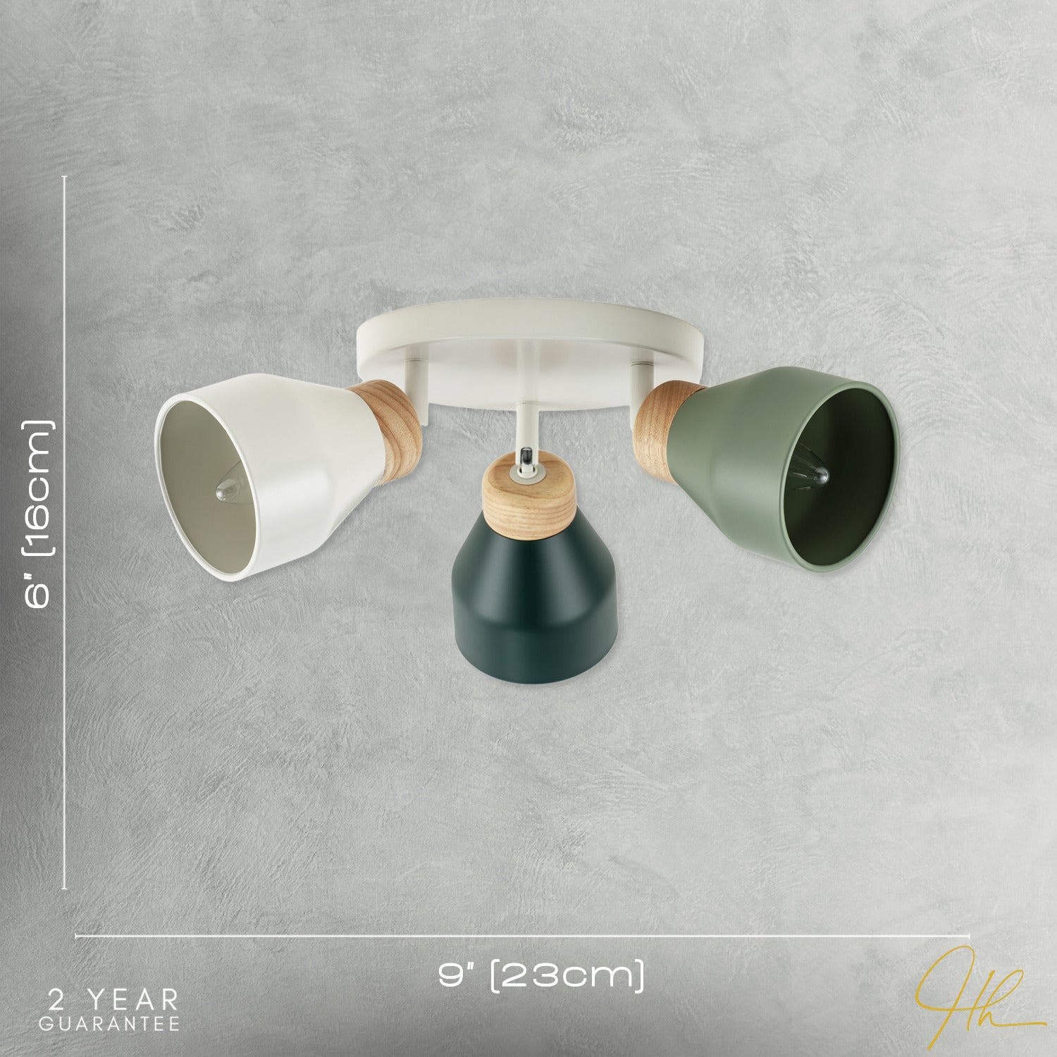 Modern Scandinavian Style Spot Ceiling Light in Olive and Forest Green Image 7