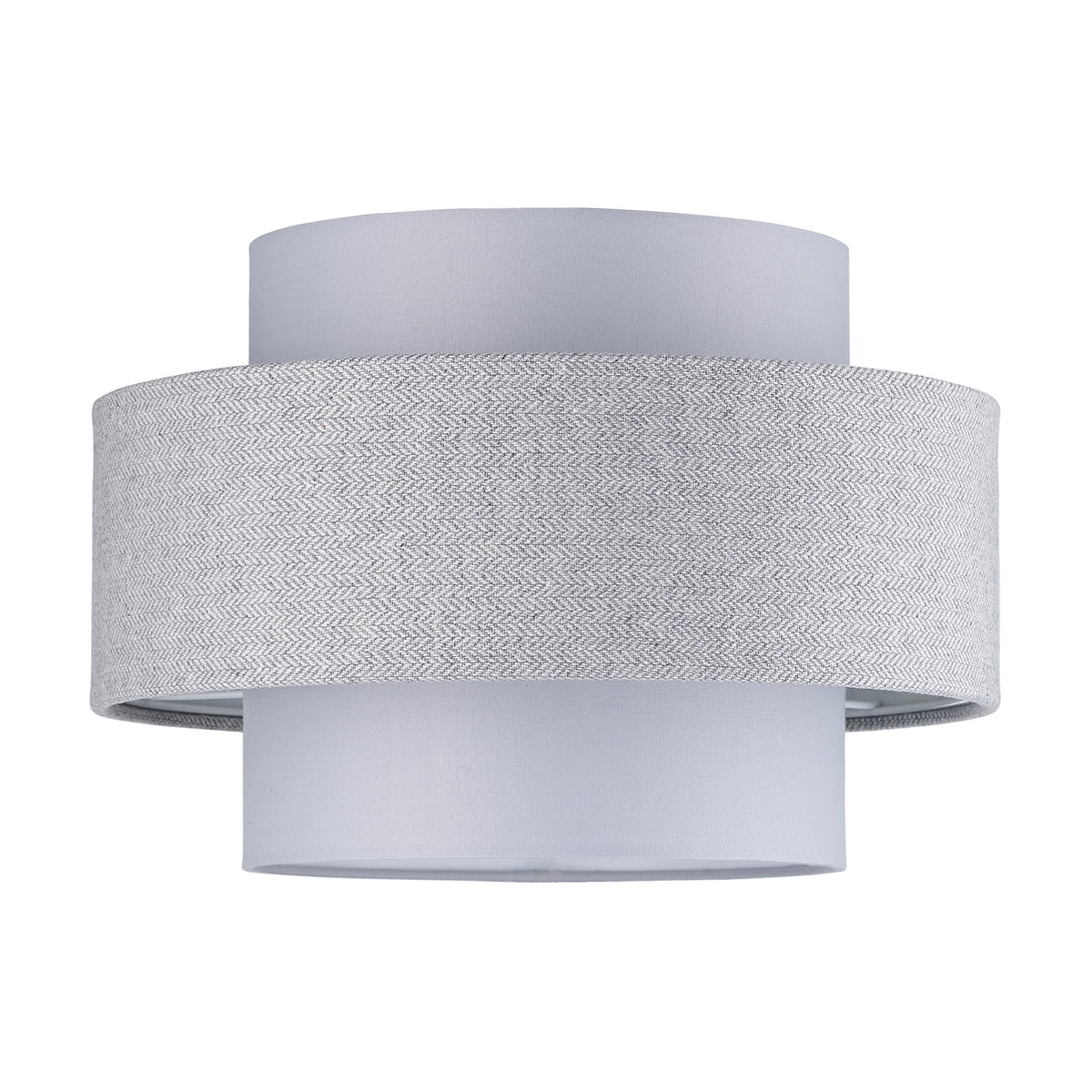 Modern Herringbone Linen Cotton Triple Tier Design Pendant Lamp Shade