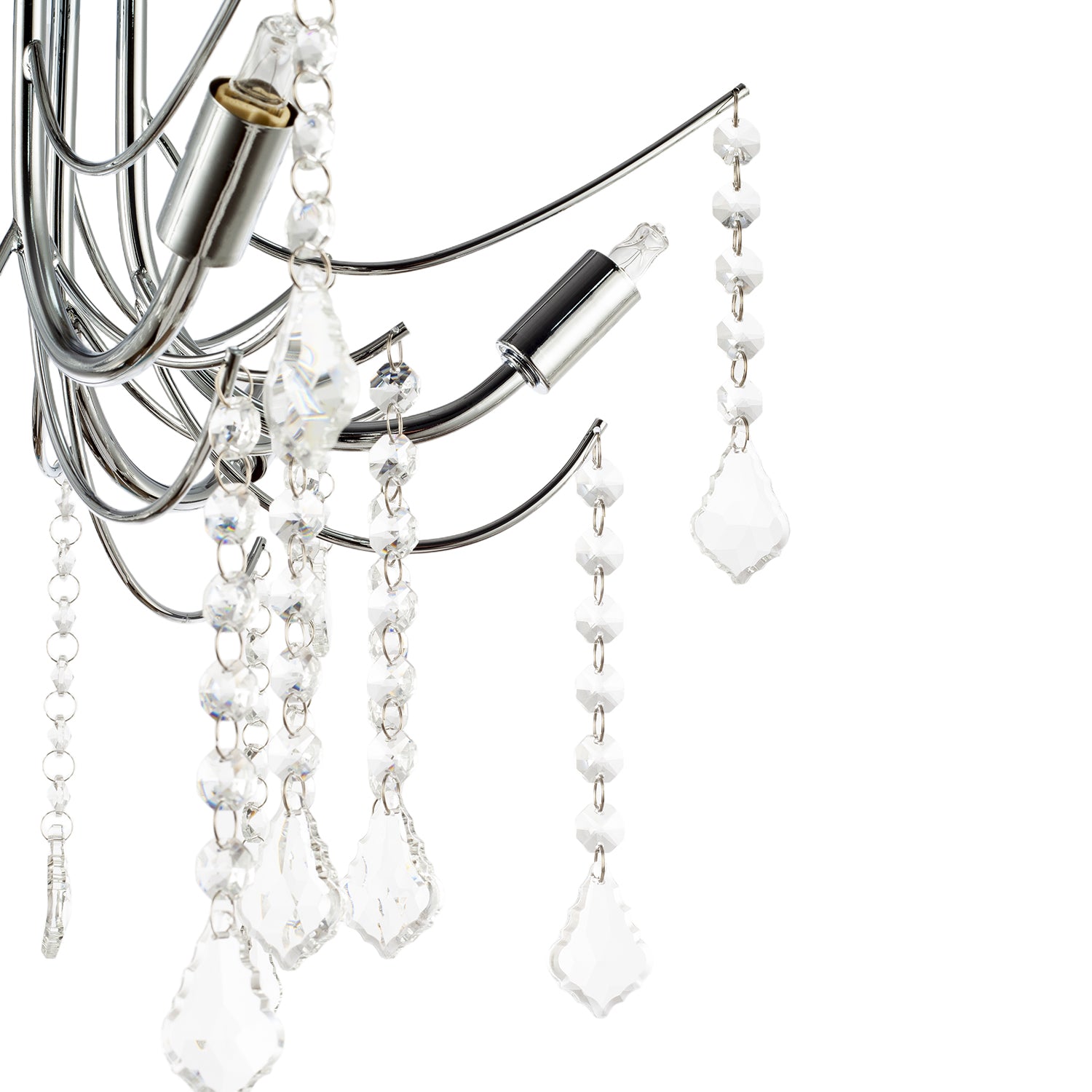 Elegant Semi Flush Chandelier Ceiling Light Fitting in Polished Chrome Image 5