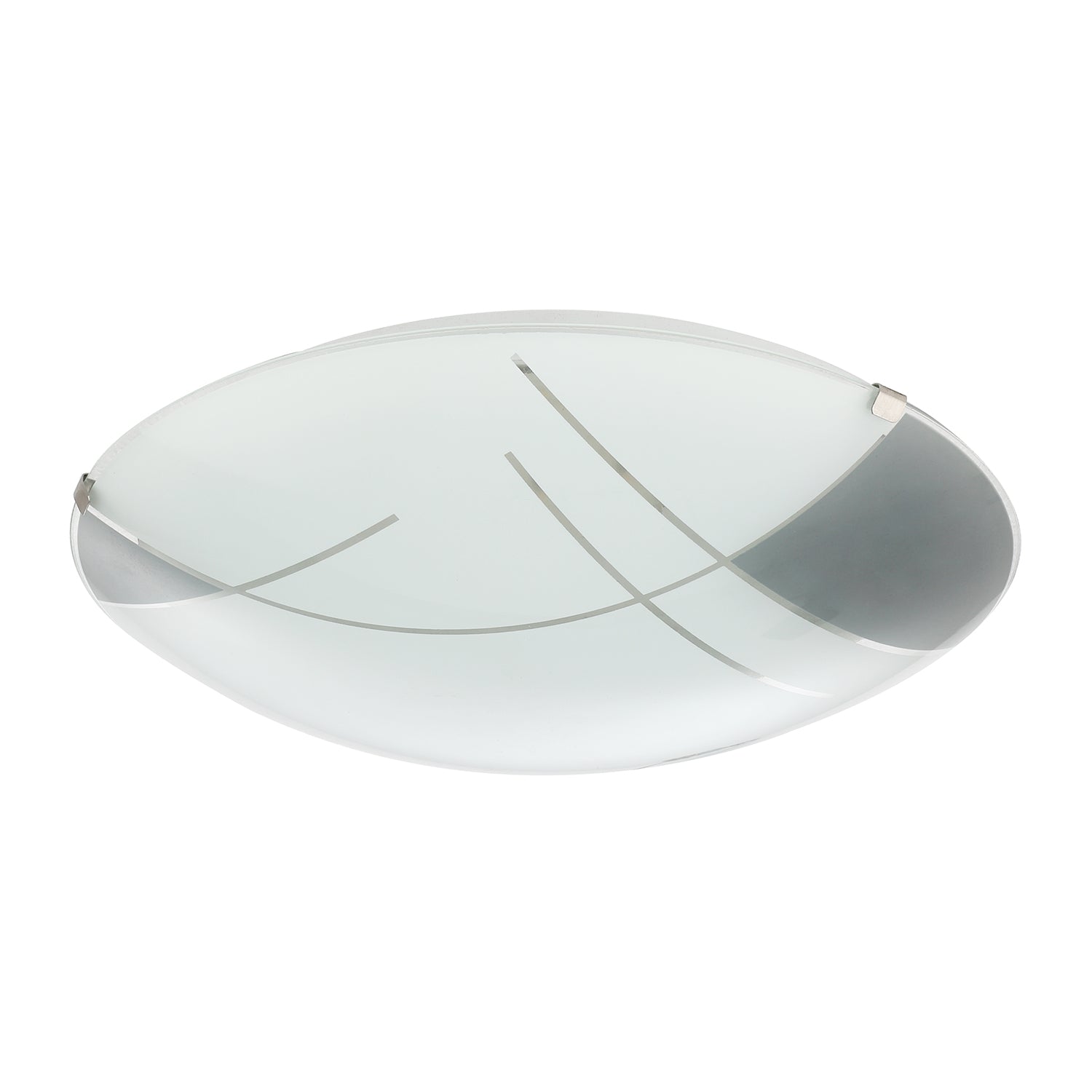 Contemporary Designer LED Opal White Glass Ceiling Light with Grey Gloss Decor Image 1