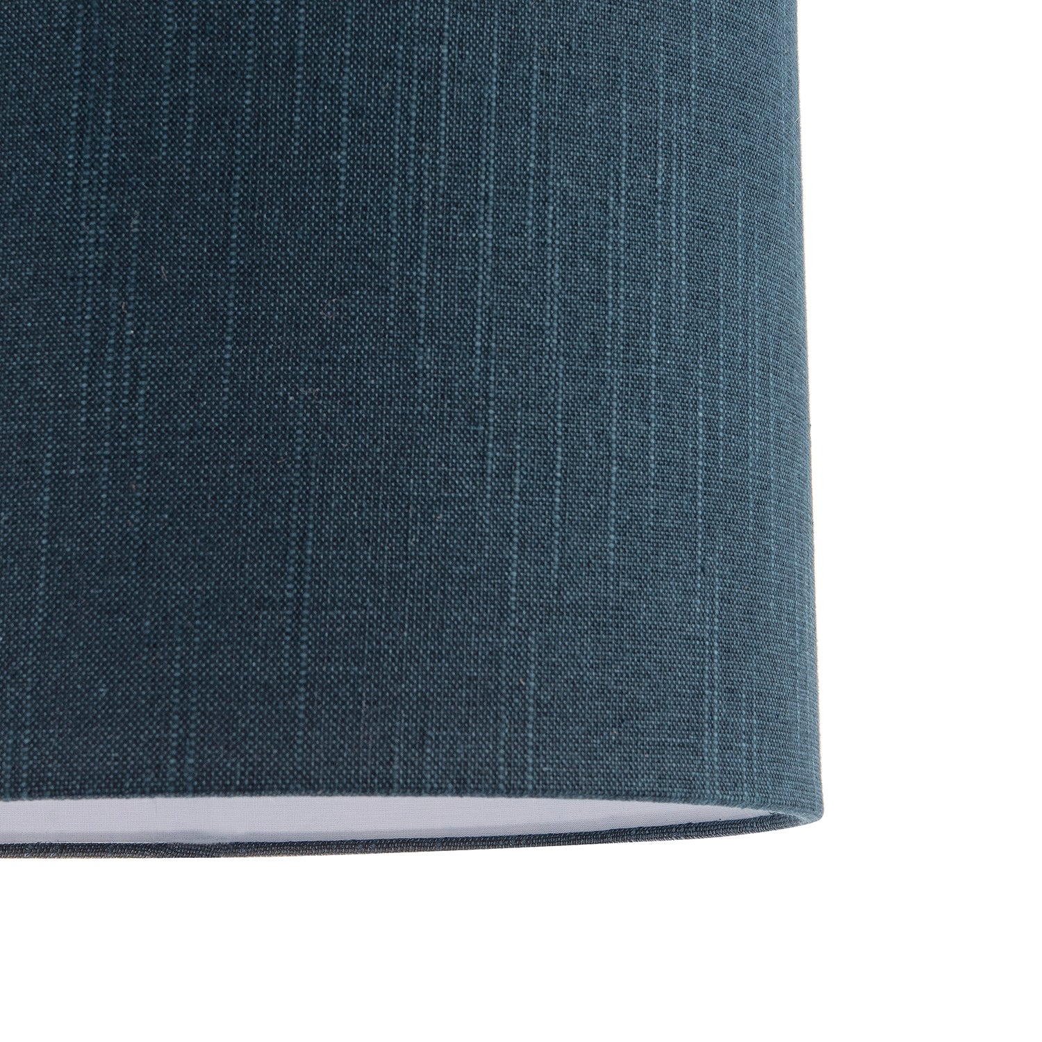 Dark Navy Blue Textured Linen Fabric Lamp Shade with Cotton Lining Image 4