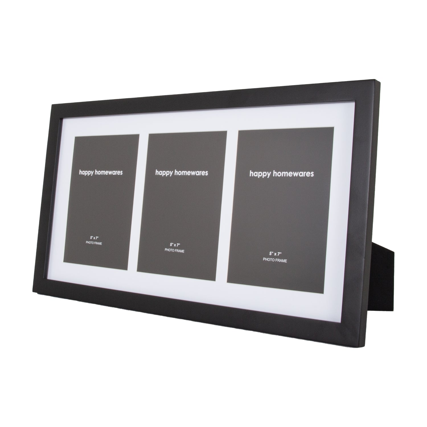 Classic Designer Mat Black MDF Triple Picture Frame Free Standing or Wall Hung Image 2