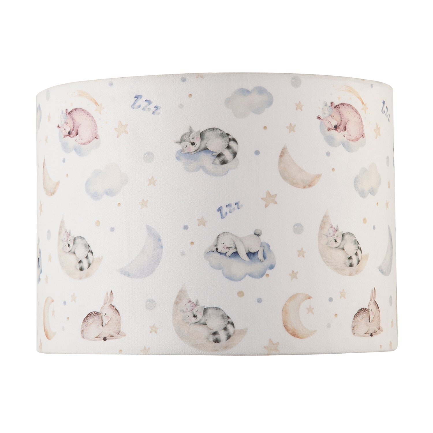 Fun and Cosy Baby Velvet Lamp Shade with Stars Clouds and Animals Image 4
