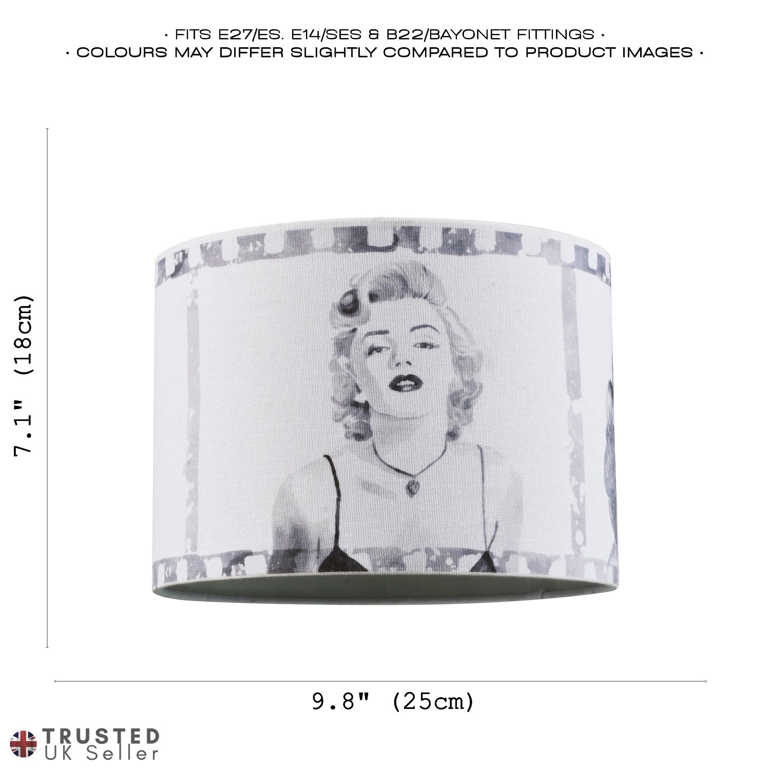 Marilyn Monroe Poses Themed Linen Lamp Shade with Unique Photo Reel Design Image 7