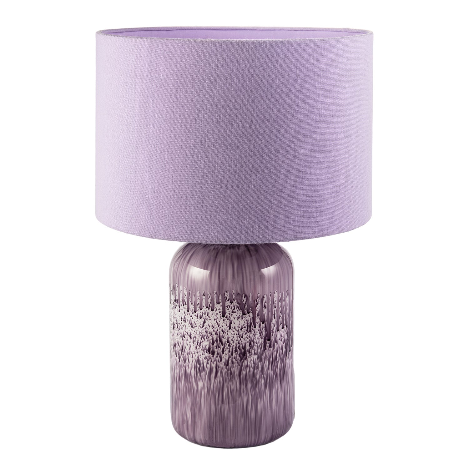 Modern Lavender Lilac Marble Drip Snowflake Glass Lamp with Shade Image 8