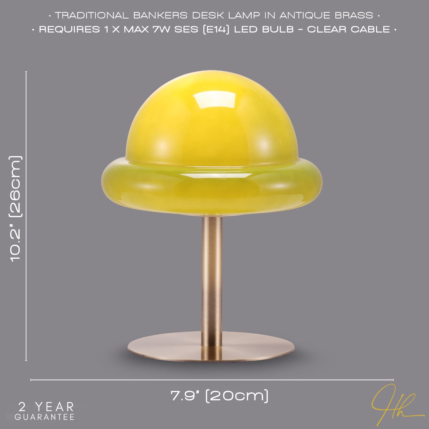 Traditional Antique Brass Bankers Desk Lamp with Green Mushroom Glass Shade Image 6