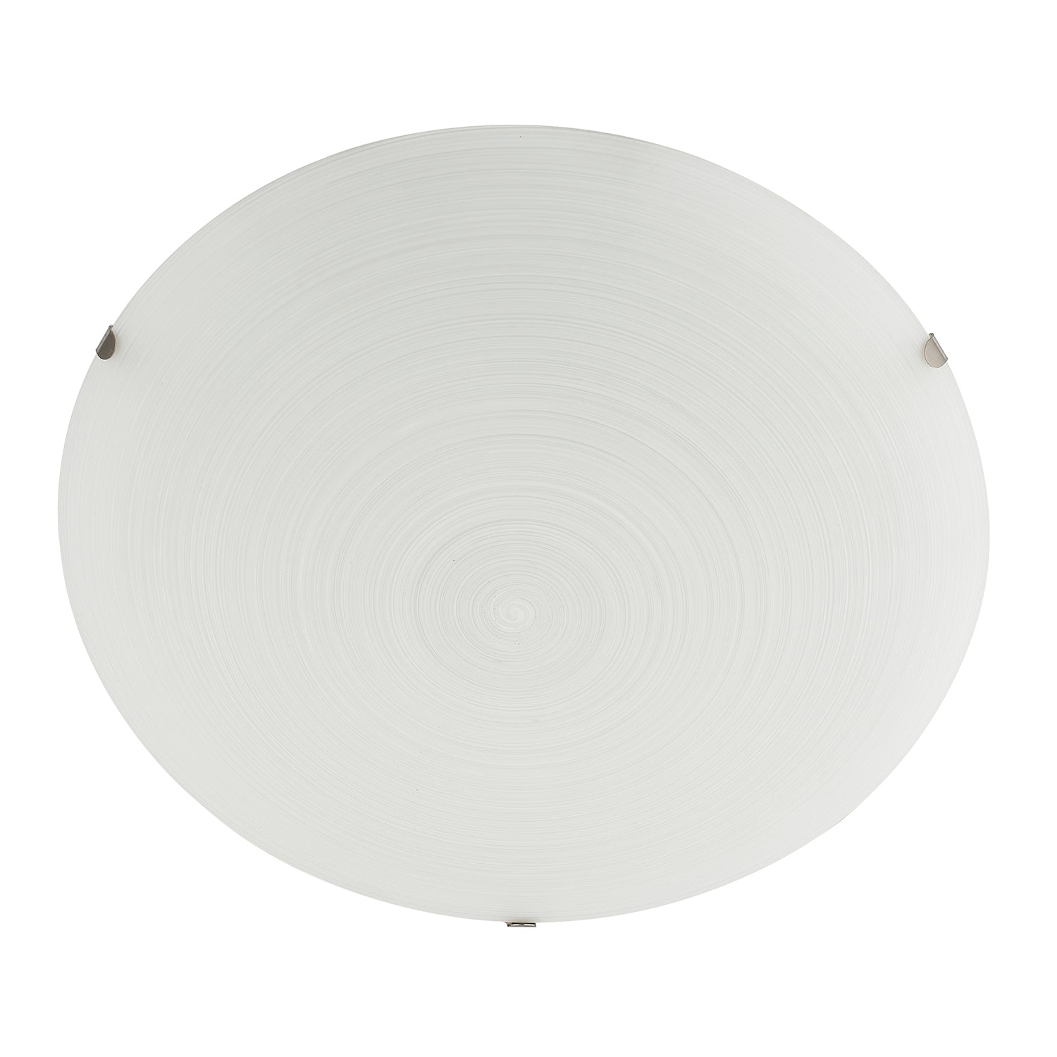 Frosted White Flush 30cm Glass Ceiling Light Fitting with Soft Swirl Decoration Image 3