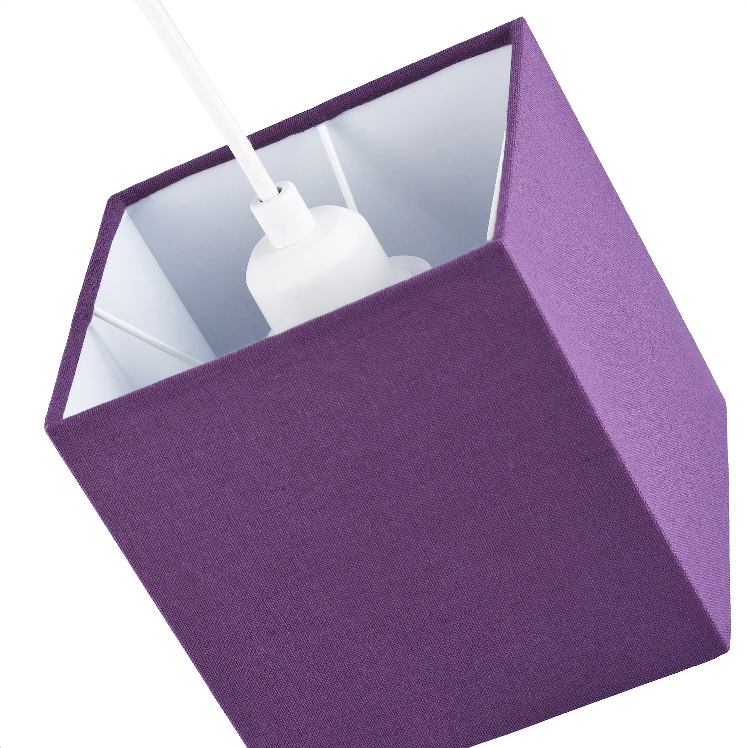 Contemporary and Stylish Vivid Purple Linen Fabric Square 16cm Lamp Shade Image 3