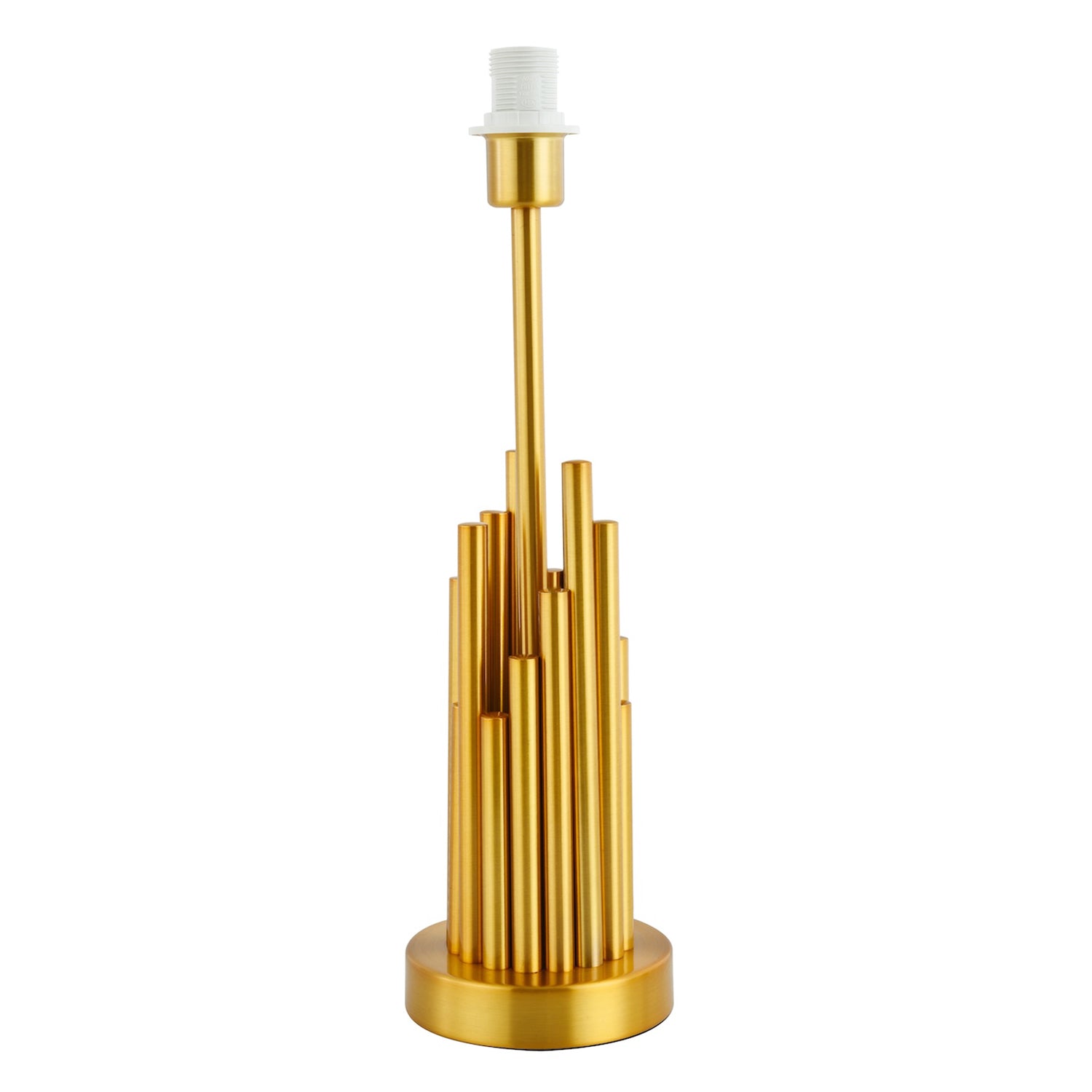 Modern Stalagmite Designed Table Lamp Base with Multi Level Pipes in Satin Gold Image 1