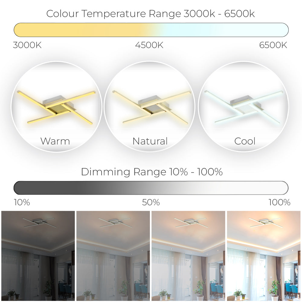 Contemporary Smart LED Ceiling Light with RGB and Dimming with Remote Control Image 3