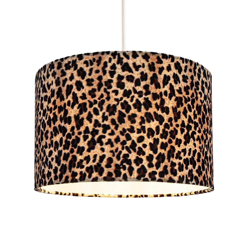 Modern and Distinctive Leopard Print Table/Pendant Lamp Shade in Soft Velvet Image 2