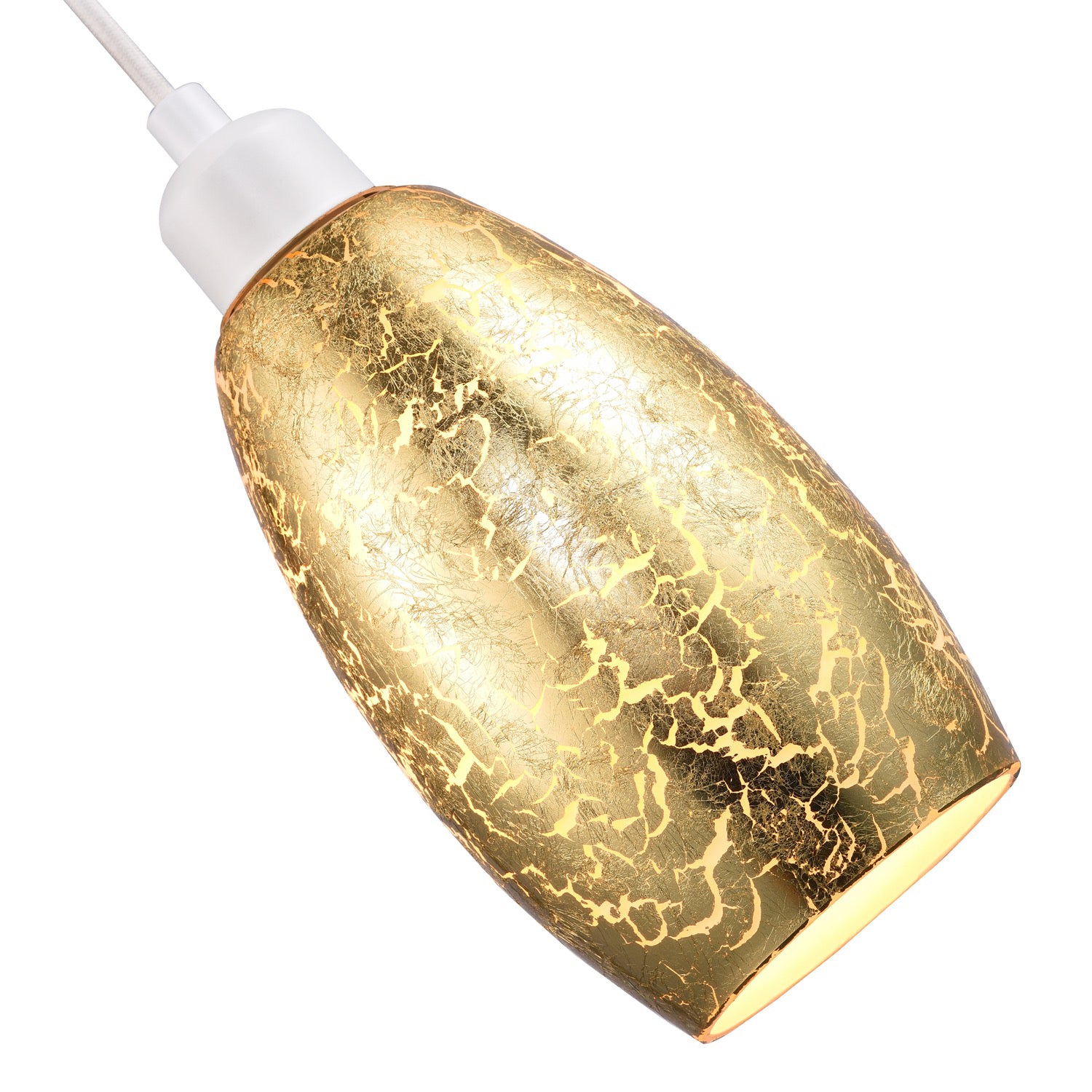 Modern Gold Foil Print Glass Pendant Light Shade with Curving Rectangular Body Image 2