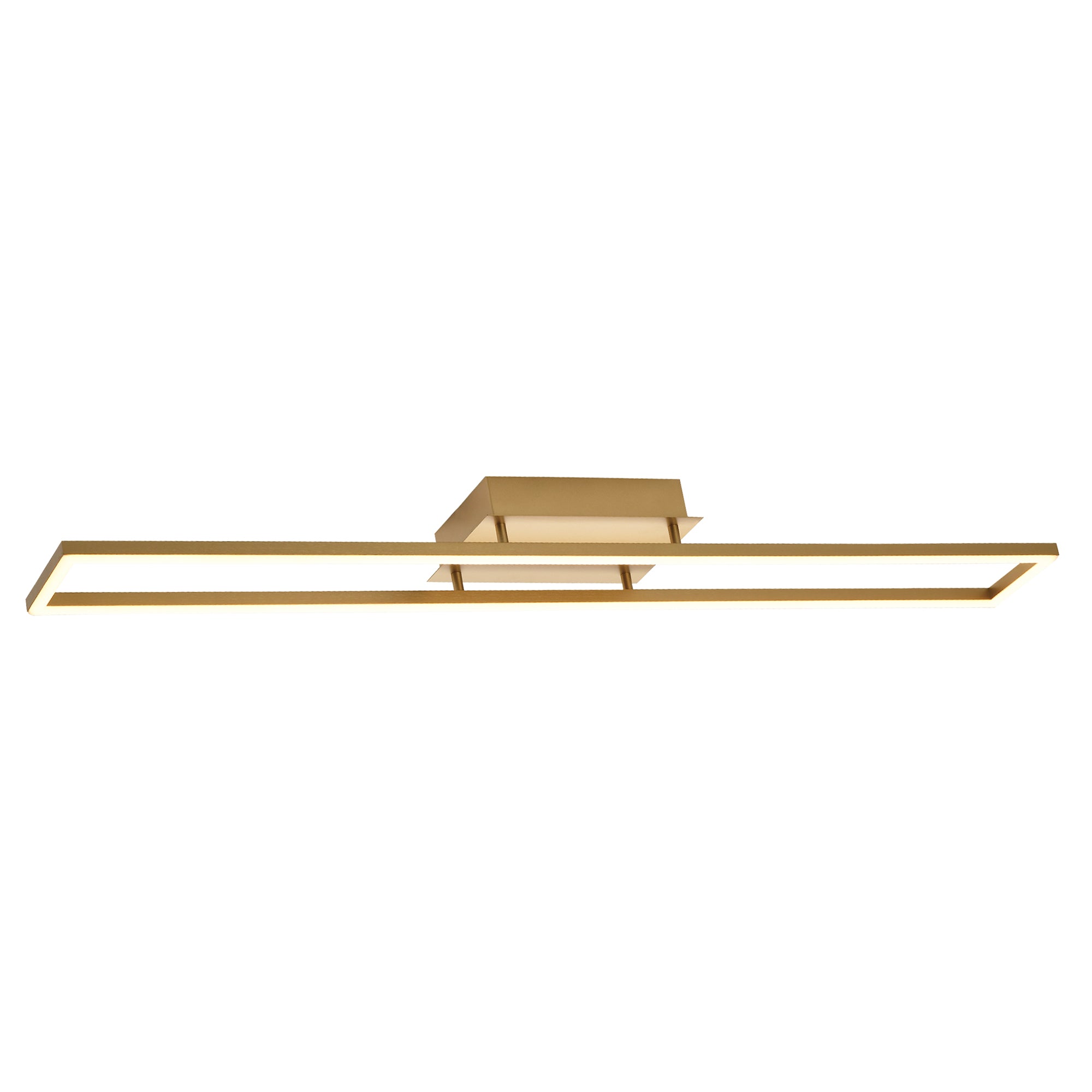 Brushed Gold LED Ceiling Strip Light Fitting - Ideal for Kitchens Image 2