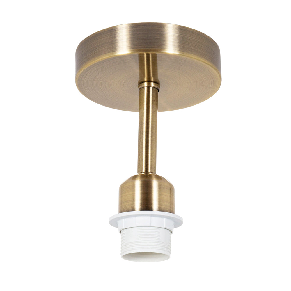 Brushed Antique Brass Ceiling Light Fitting for Industrial Style Light Bulbs Image 1