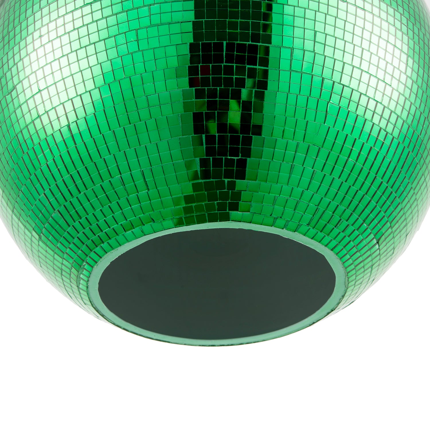 Shiny Disco Mosaic Ball in Emerald Green Mirrored Tiled Retro Style Image 4