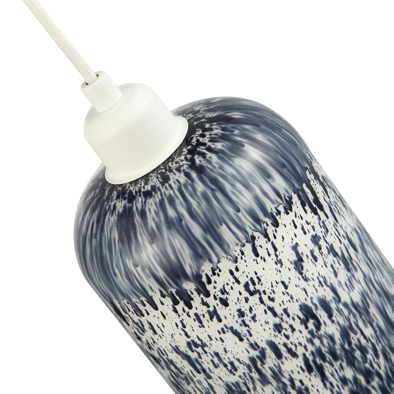 Pendant Light Shade in Dove Grey and Dusty Blue with Snowflake Marble Design Image 5