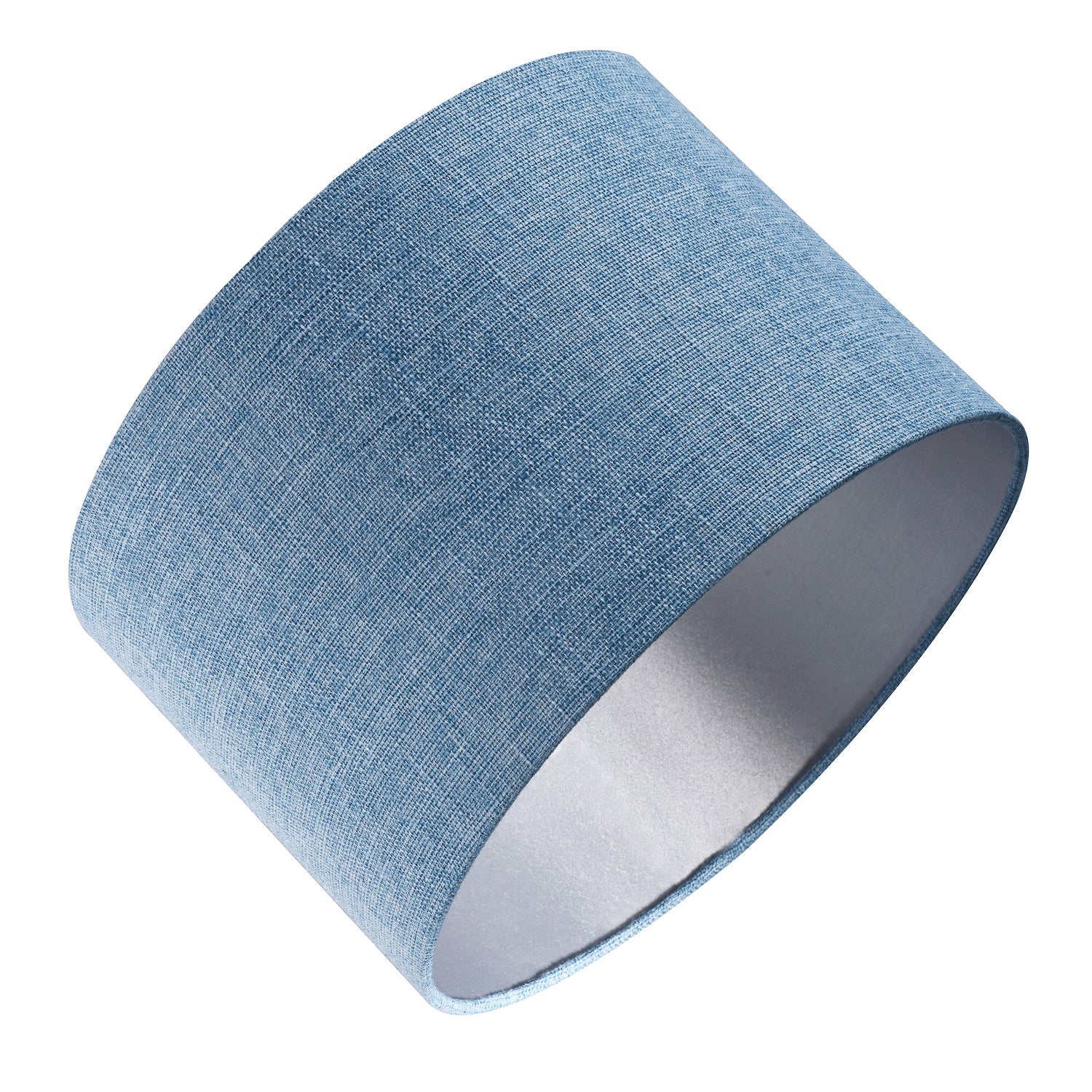 Contemporary and Sleek Blue Nova Plain Linen Fabric Drum Lamp Shade 60w Maximum Image 4