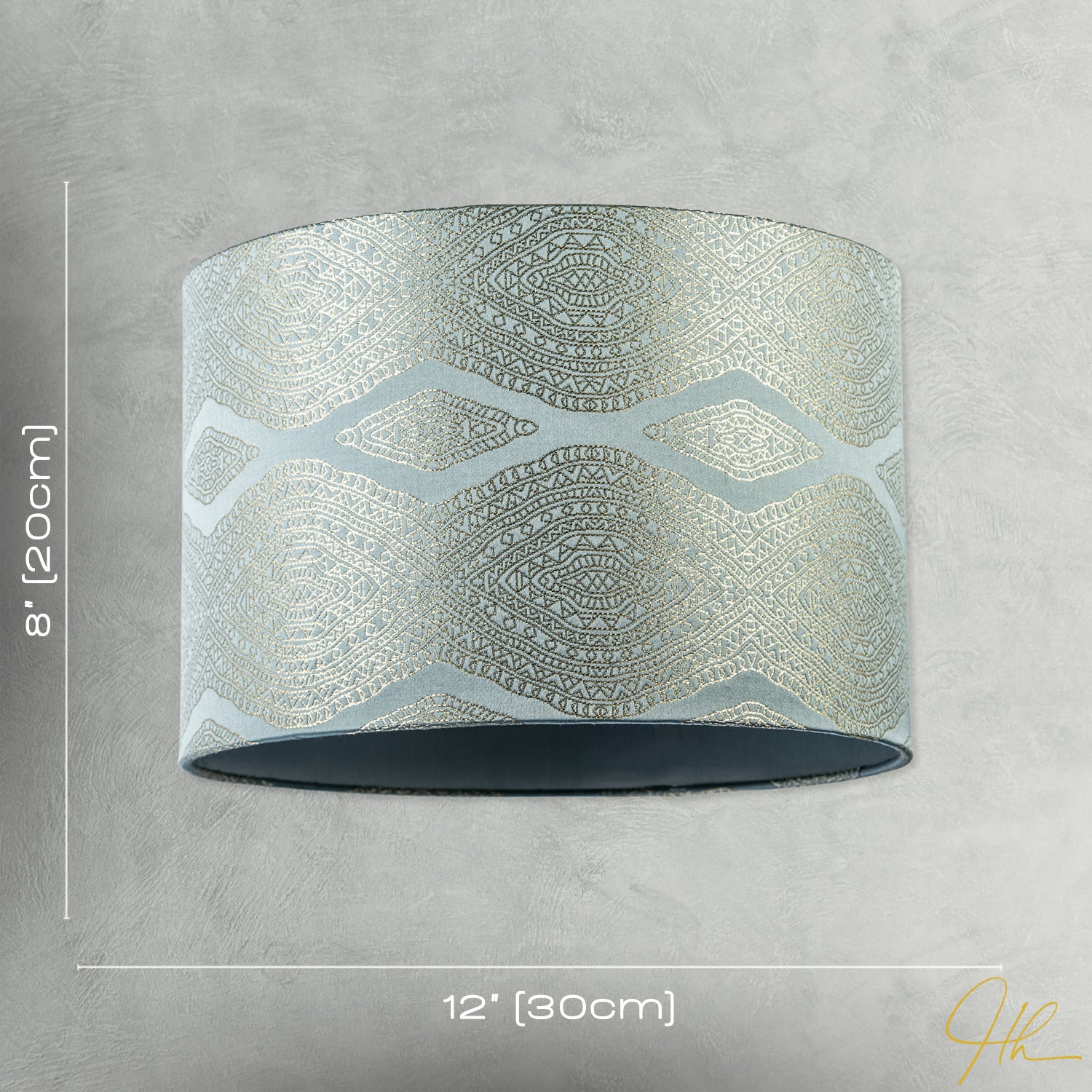 Sophisticated Duck Egg Lamp Shade with Intricate Geometric Pattern Image 7