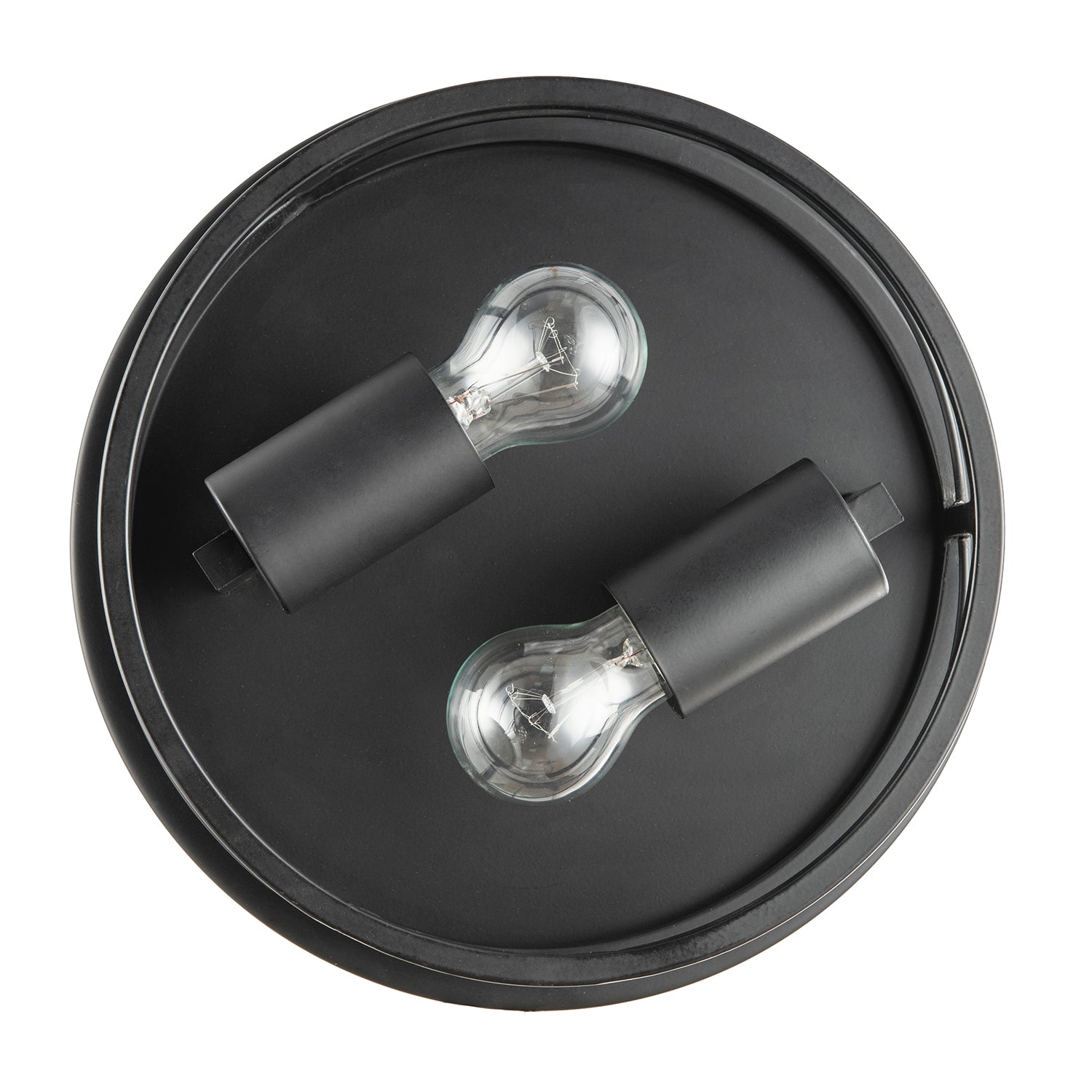 Industrial Vintage Black Round Flush Ceiling Light with Wire Design Image 5