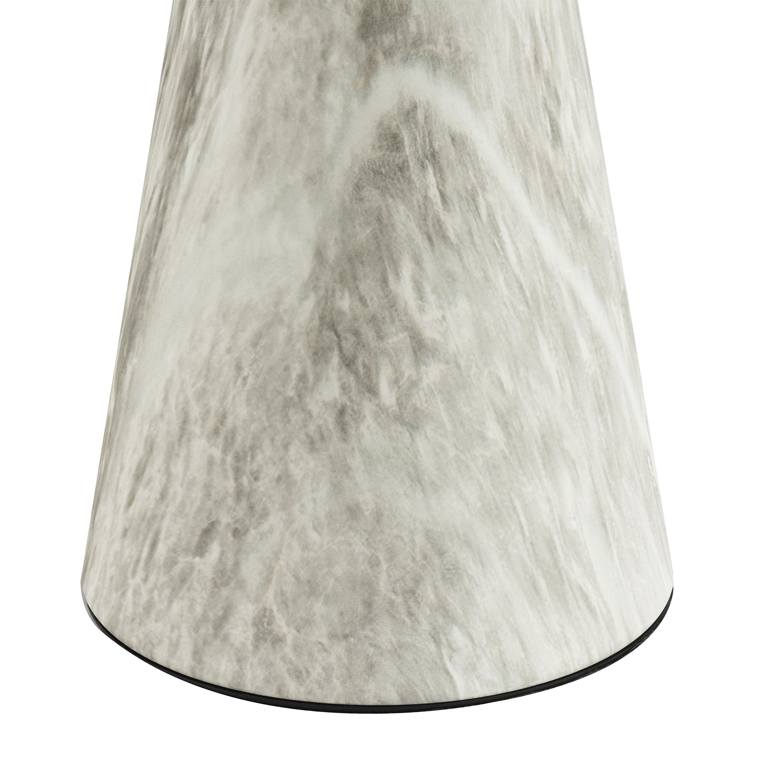 Modern Designer Grey Marble Effect Table Lamp with Domed Opal White Glass Shade Image 5