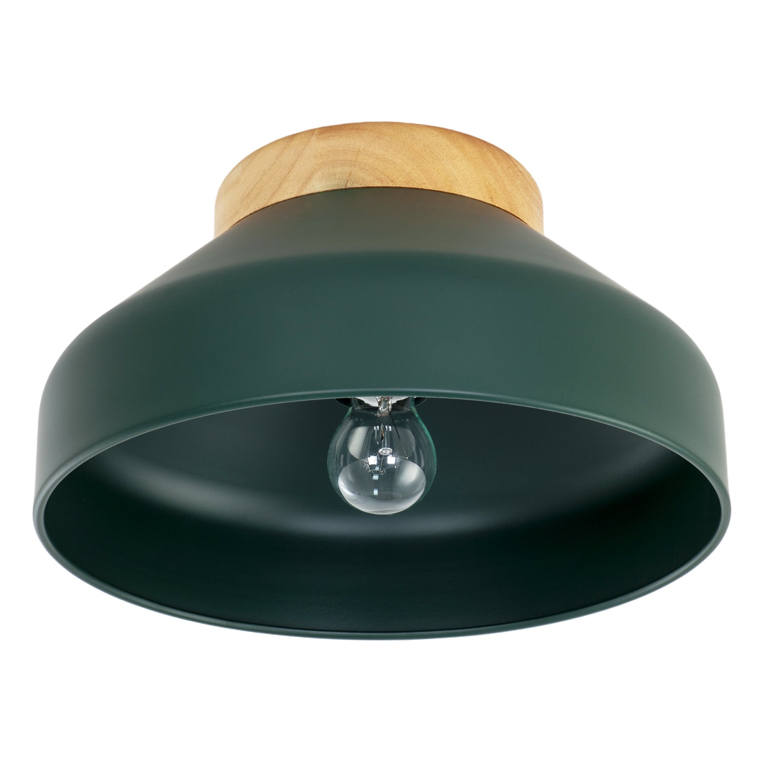Chic Scandinavian Designed Semi Flush Ceiling Light in Forest Green Image 3