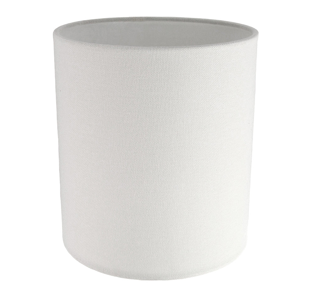 Contemporary and Elegant Ivory White Linen Fabric 18cm High Cylinder Lamp Shade Image 1