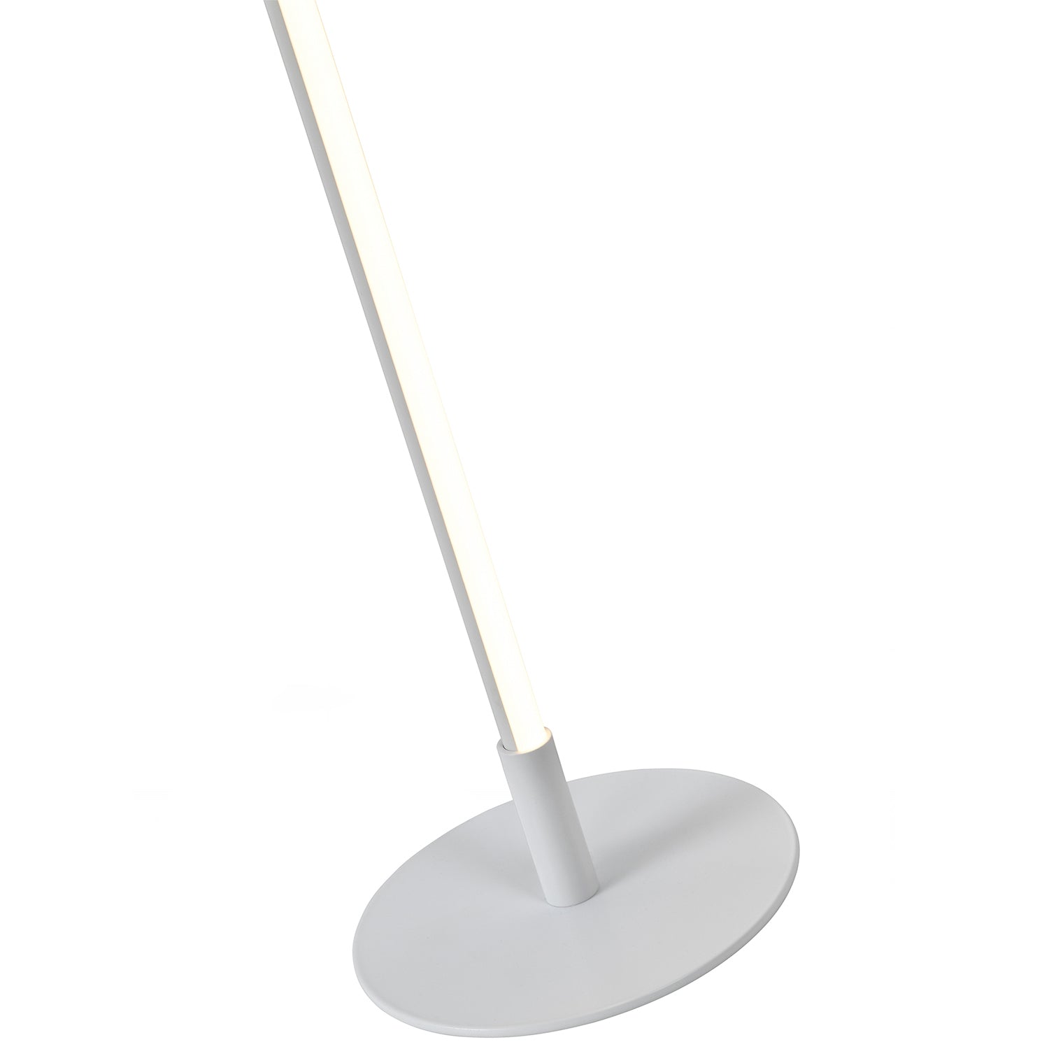 Modern Sleek Stick Style LED Standard Floor Lamp in Matte White with Foot Dimmer Image 4