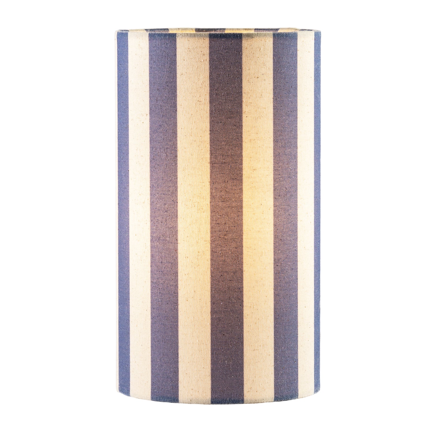 Amparo Blue and Oatmeal Striped Linen Table Lamp with Fabric Base Image 2