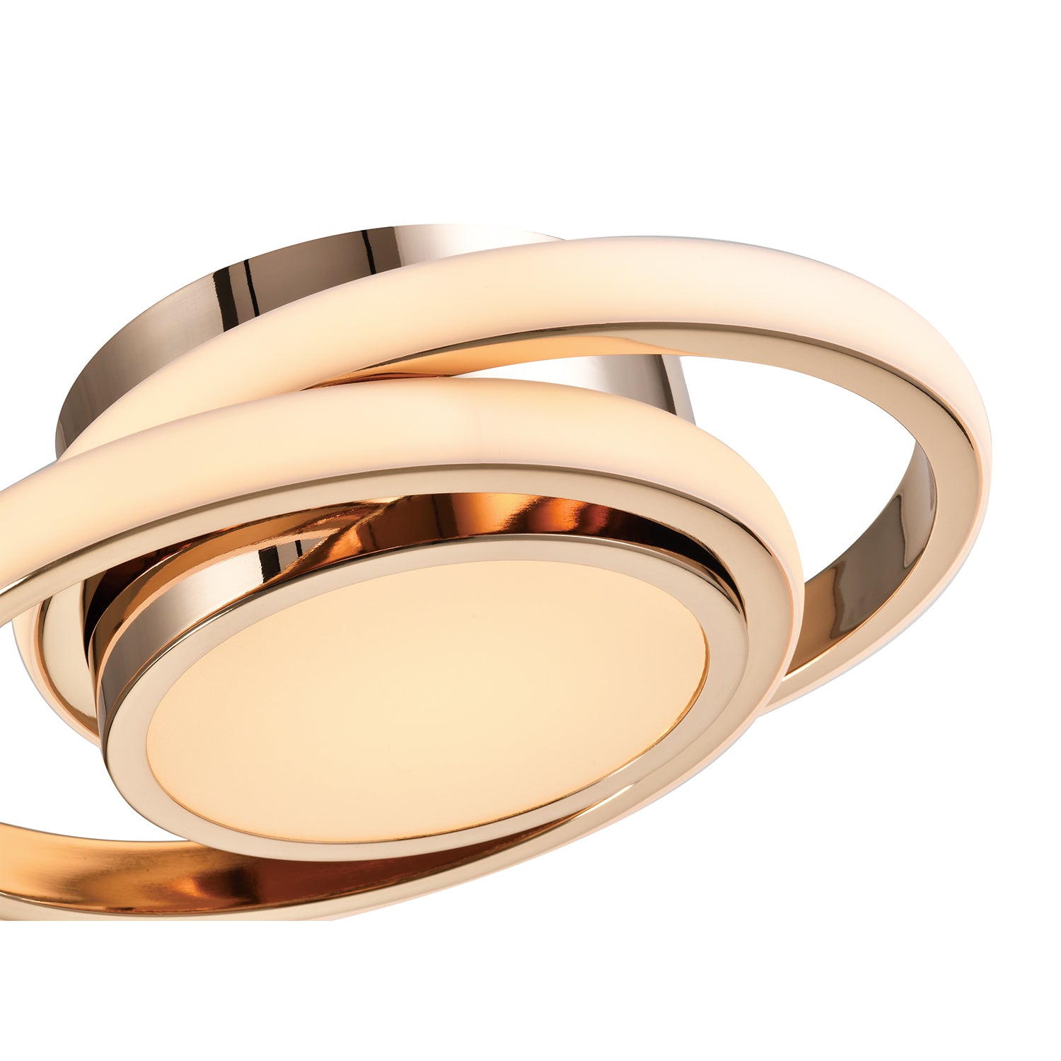 Modern LED Ceiling Light with Gold Rings and Central Downlighter Image 3