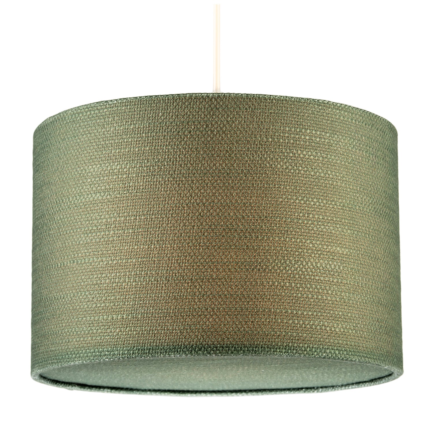 Vineyard Green Textured Linen Pendant Lighting Shade with Diffuser Image 2