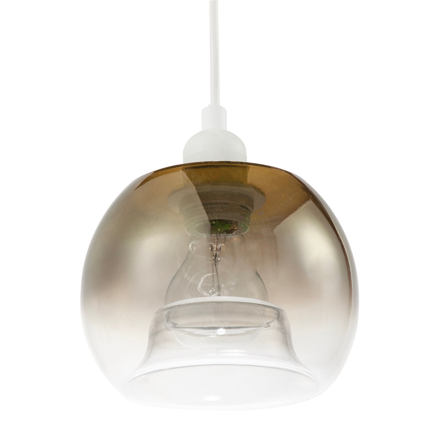 Modern Polished Gold and Clear Glass Circular Pendant Lighting Shade Image 4