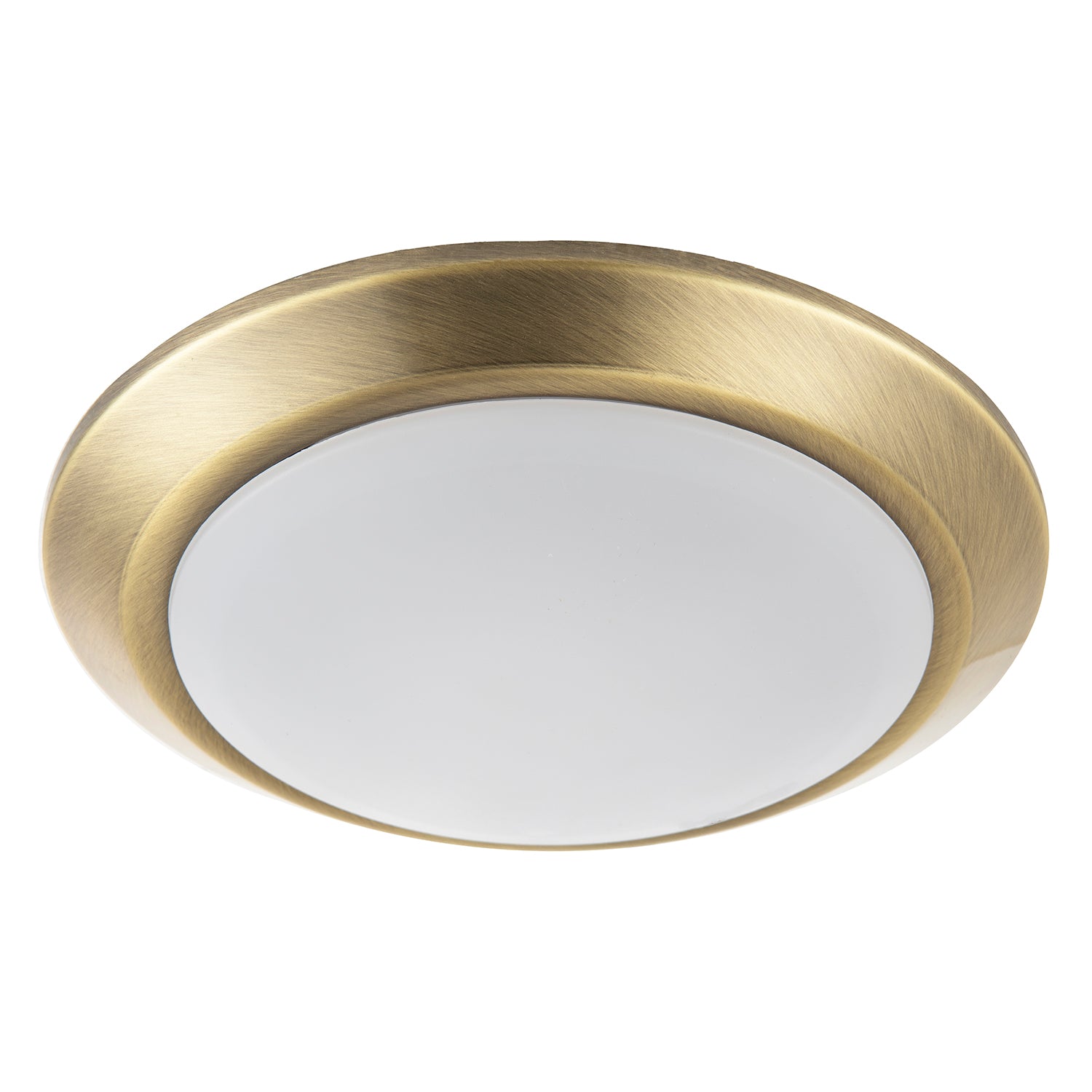 Contemporary Antique Brass Flush LED Bathroom Ceiling Light Fitting Image 5