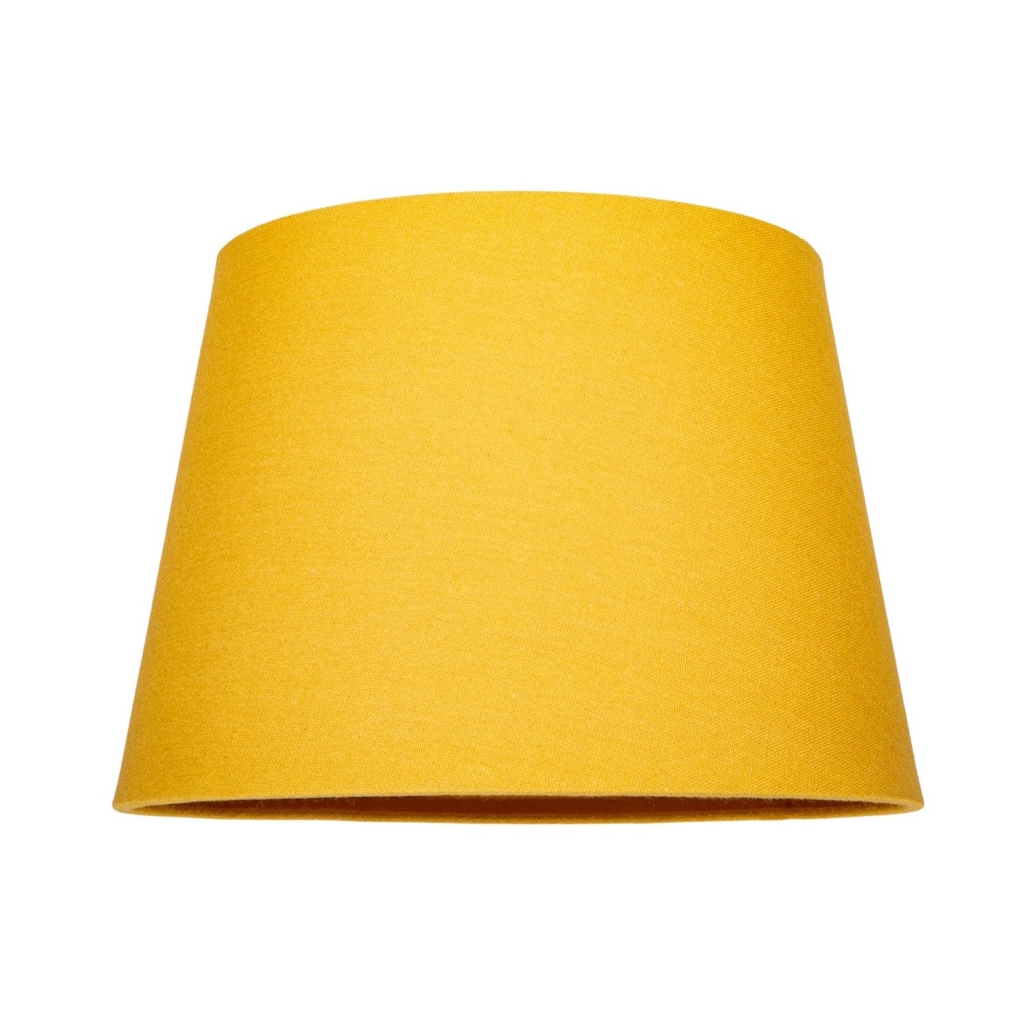 Traditional 8 Inch Ochre Mustard Linen Drum Table/Pendant Lamp Shade 40w Maximum Image 1