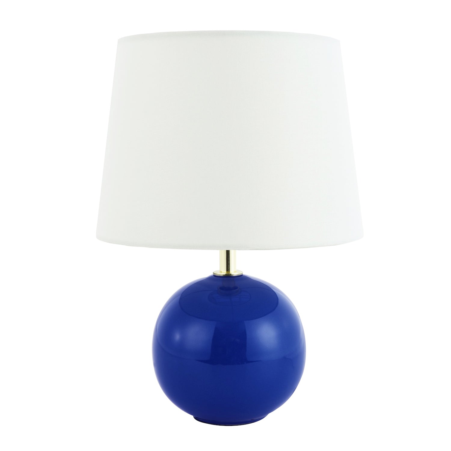 Traditional Classic Round Ceramic Table Lamp Base in Midnight Blue Gloss Finish Image 4