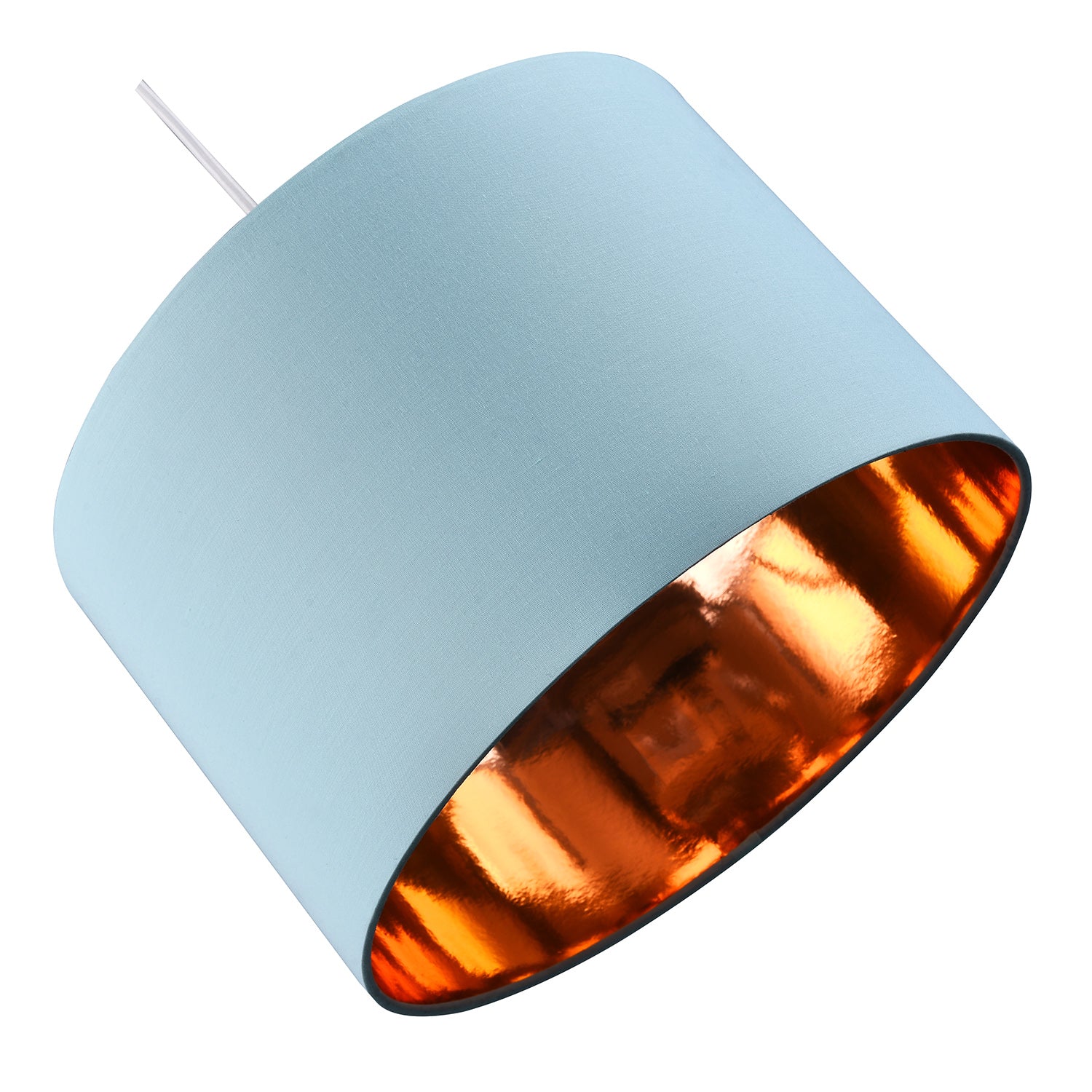 Modern Chic Duck Egg Cotton 12" Table/Pendant Lamp Shade with Shiny Copper Inner Image 4