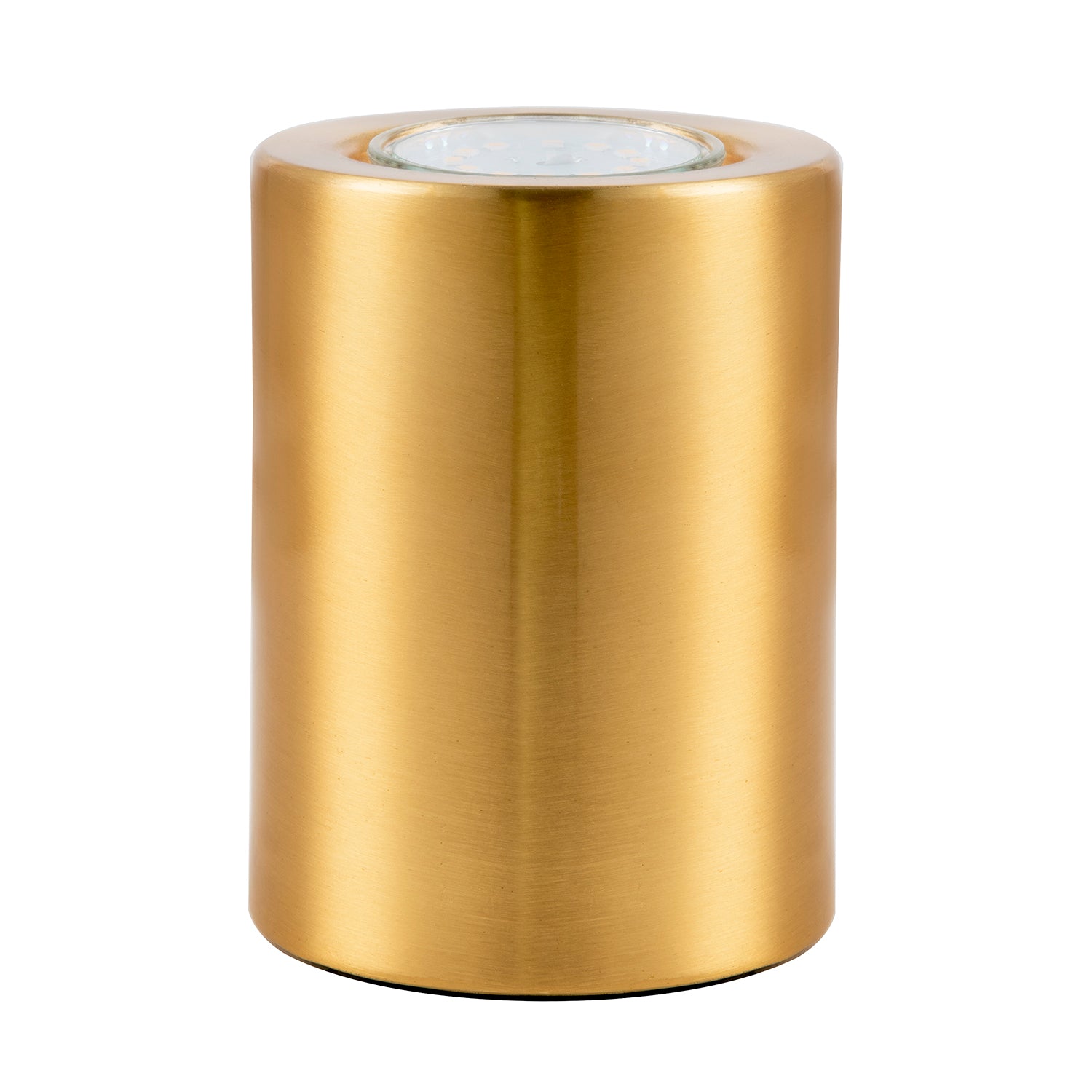 Small and Contemporary Brushed Gold LED Table/Floor Lamp Uplighter Image 1