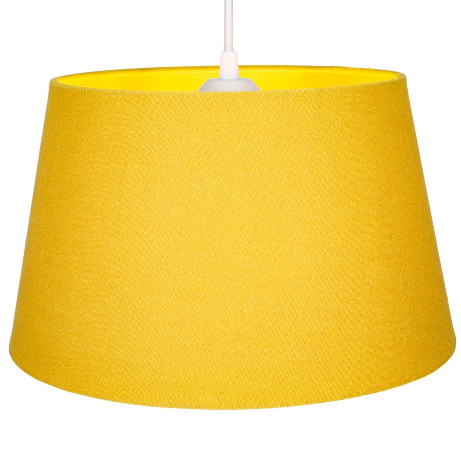 Traditional 14 Inch Ochre Mustard Linen Drum Table/Pendant Lampshade 60w Maximum Image 2