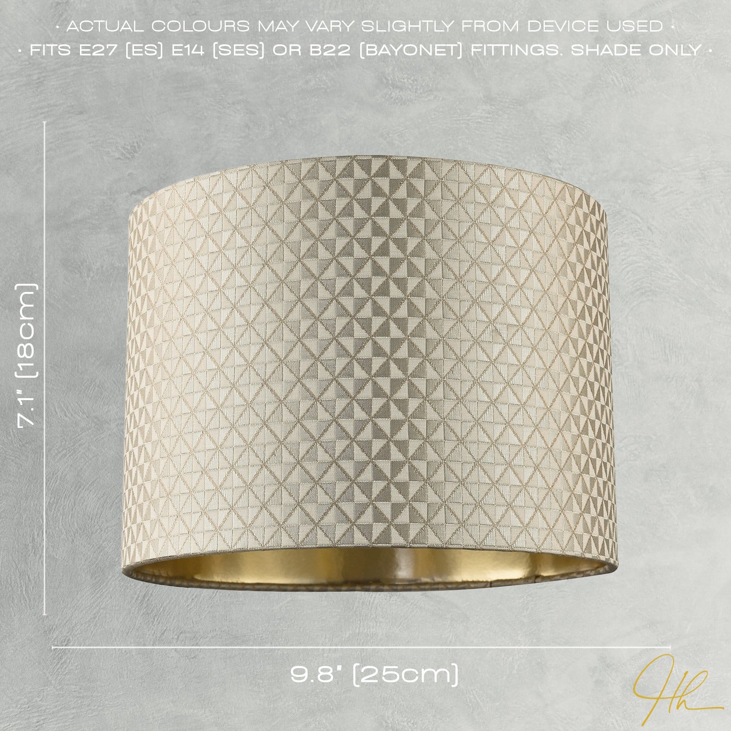 Light Shimmer Taupe Drum Lamp Shade with Inner Champagne Gold Lining Image 7