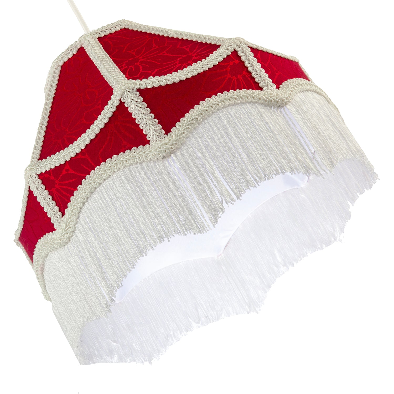 Classic Victorian Style Empire Pendant Shade in Burgundy Red Fabric Image 4