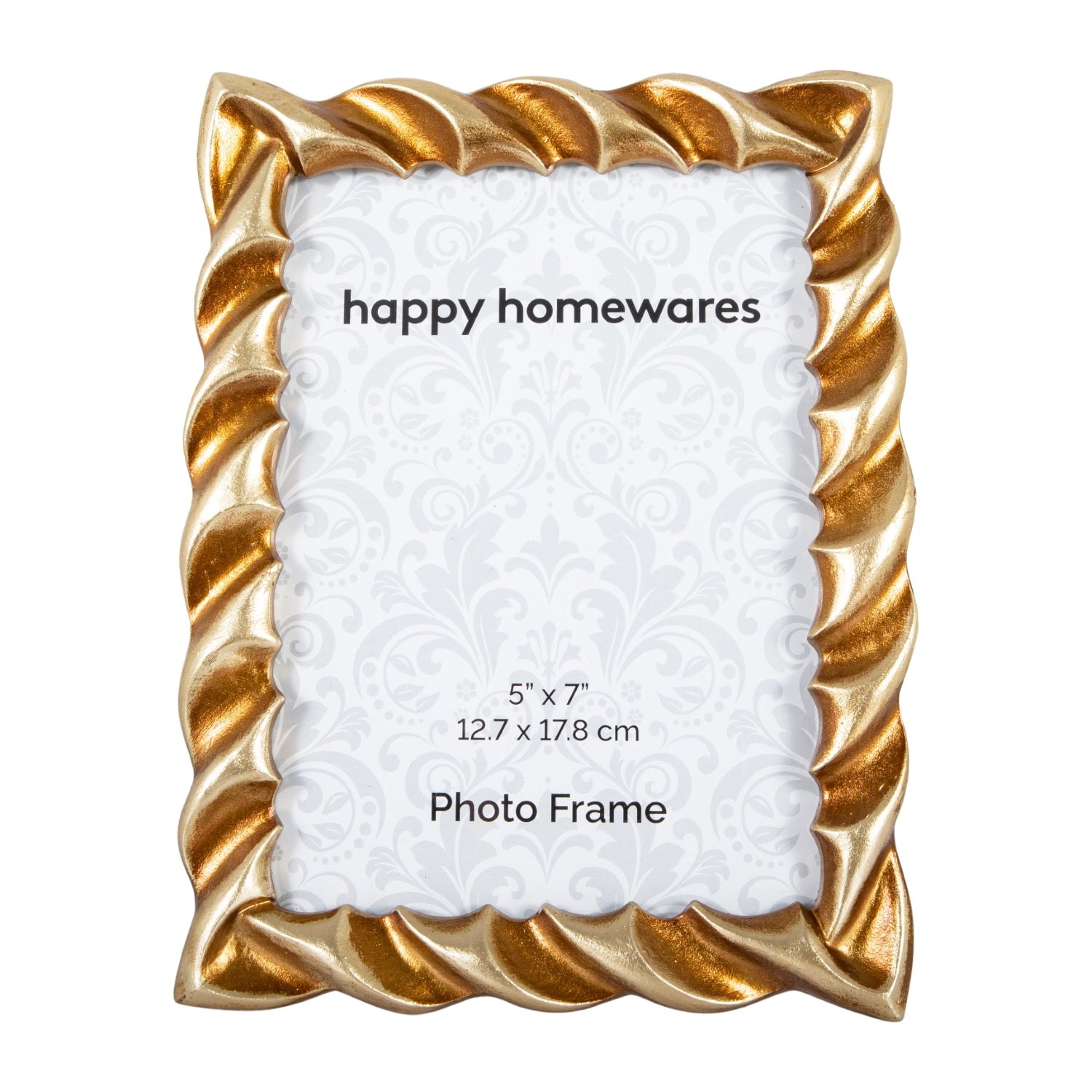 Modern Designer Resin 5x7 Picture Frame with 3D Ripple Edge in Two Tone Gold Image 1