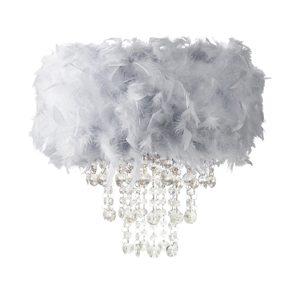 Contemporary Feather Pendant Light Shade Transparent Acrylic Droplets